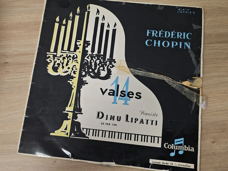 Vinyle ancien 33 tours Frédéric Chopin rétro, disque collector musique classique
