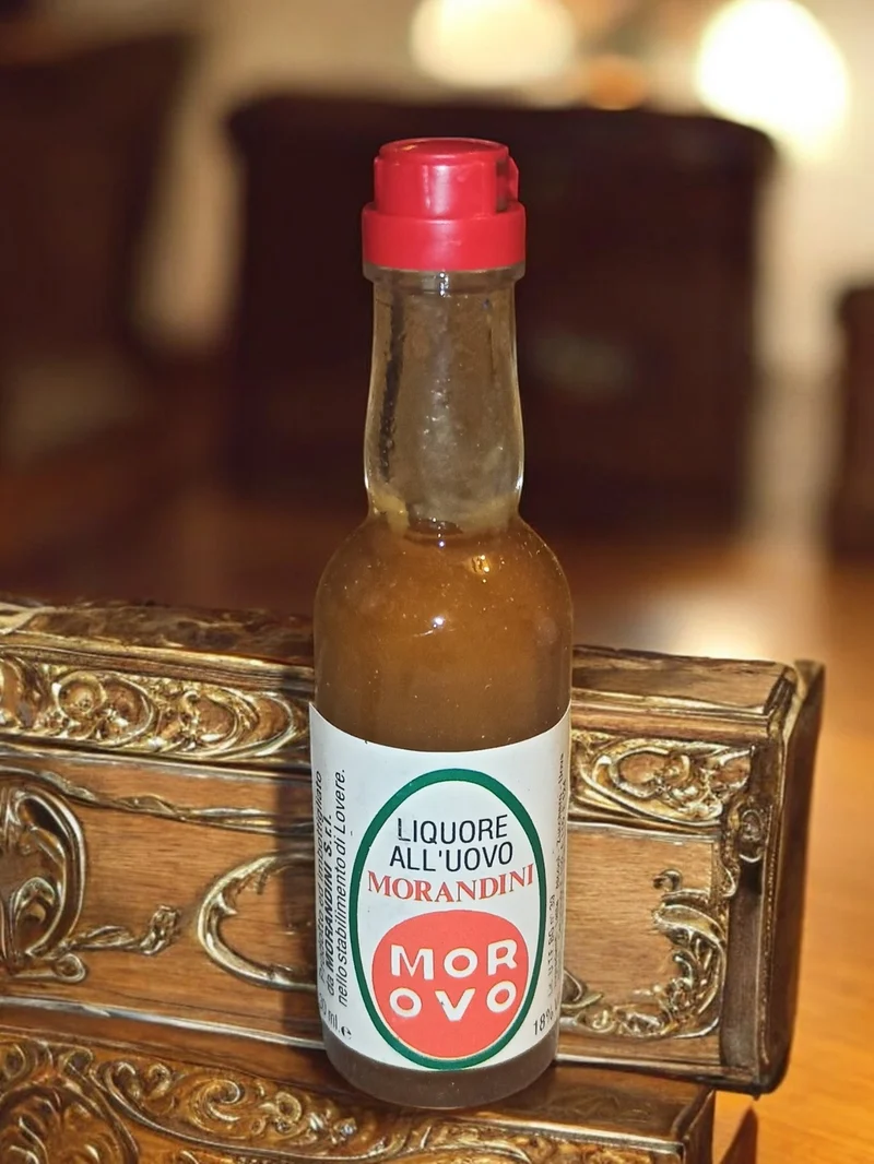 Mini bouteille liqueur Morandini Morovo vintage, miniature alcool décorative