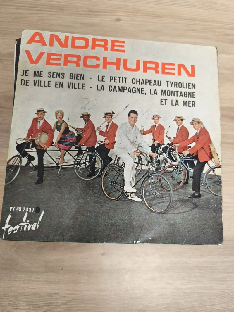 Vinyle 45T André Verchuren Festival FY 45 2337 Pochette cyclistes d'occasion