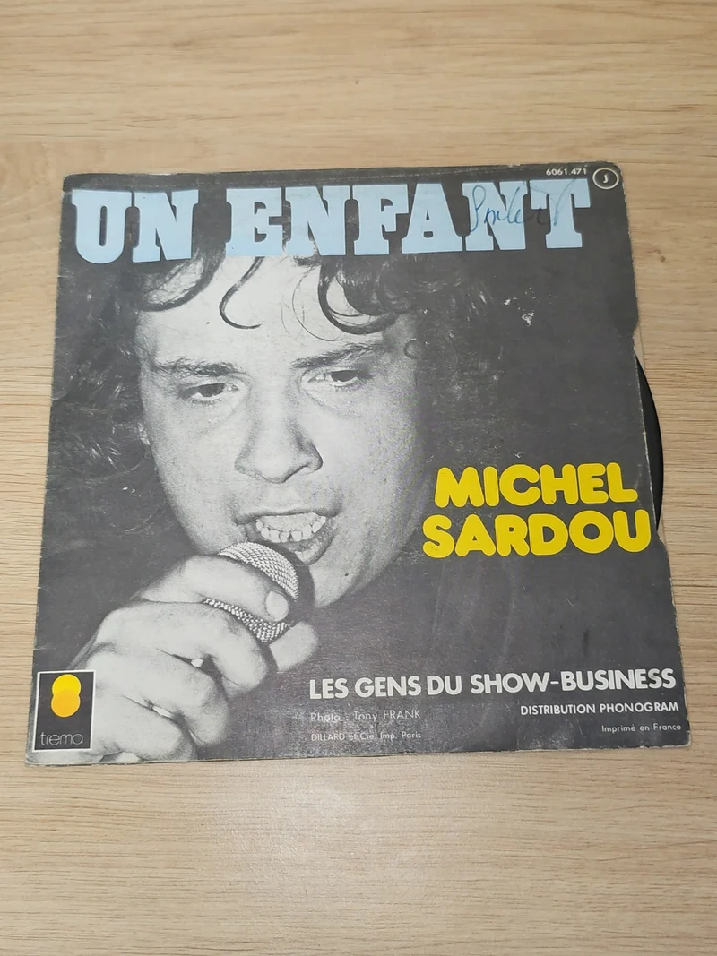 Vinyle 45 tours ancien Michel Sardou rétro collection musique française vintage