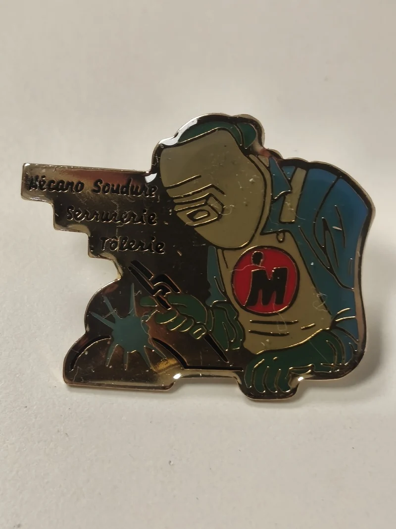 Pin's ancien rétro soudure, badge collection vintage métier artisanat rare