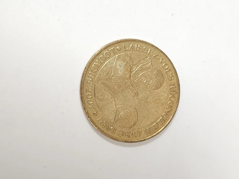 Pièce souvenir Lourdes d'occasion ? Médaillon commémoratif religieux France