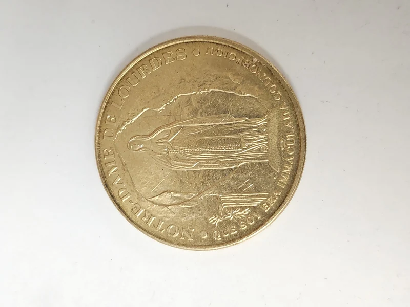 Pièce commémorative de Lourdes souvenir religieux France authenticité garantie