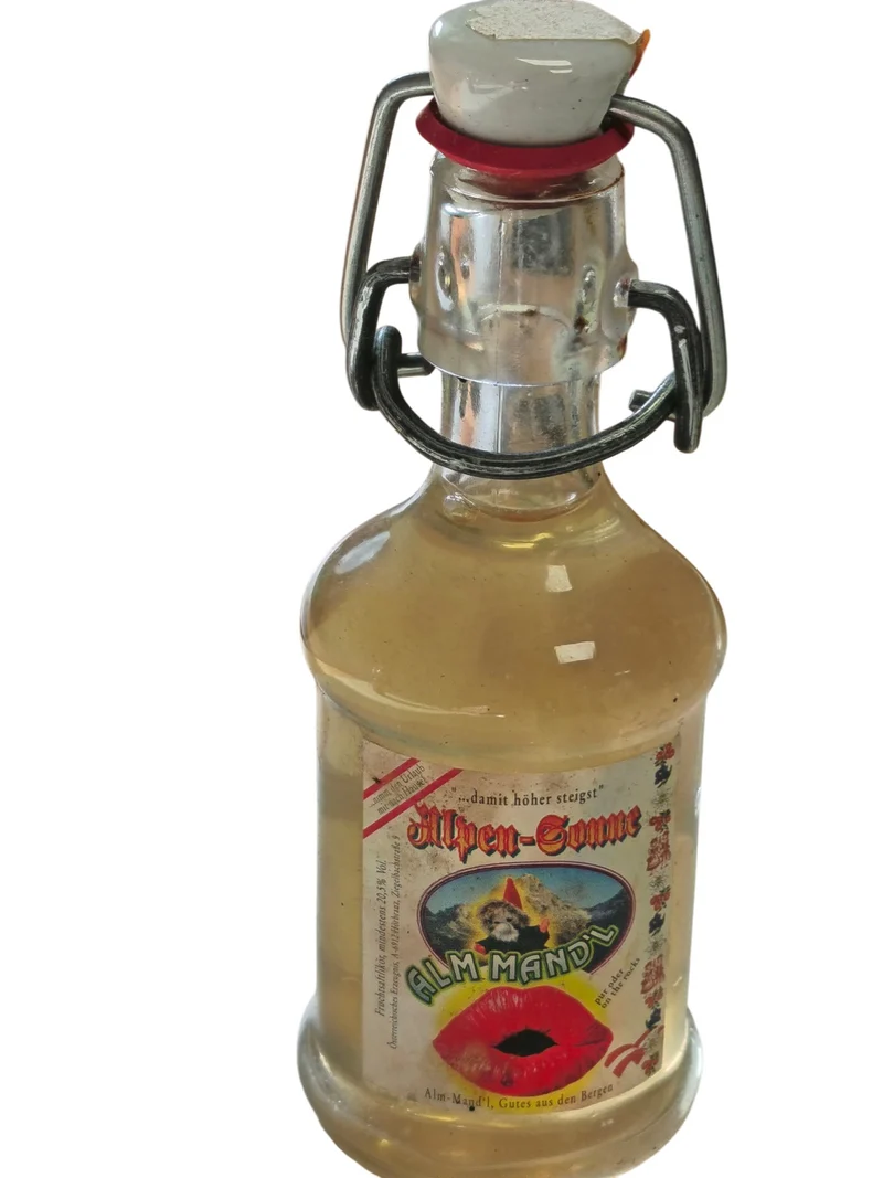 Vintage mignonnette ancienne d?alcool ? flacon miniature collection rétro décor