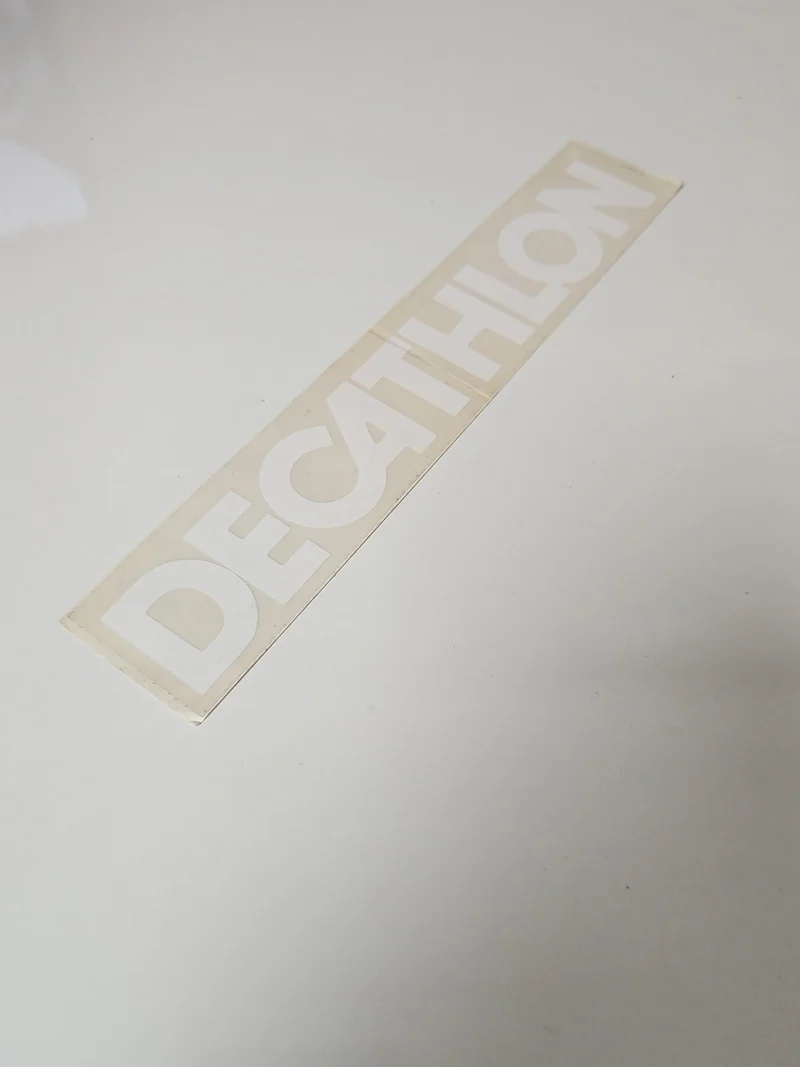 Vintage grand autocollant ancien Decathlon, sticker rétro collection sport