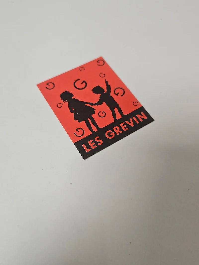 Ancien autocollant Les Grévin grand format rétro, décoration collection vintage