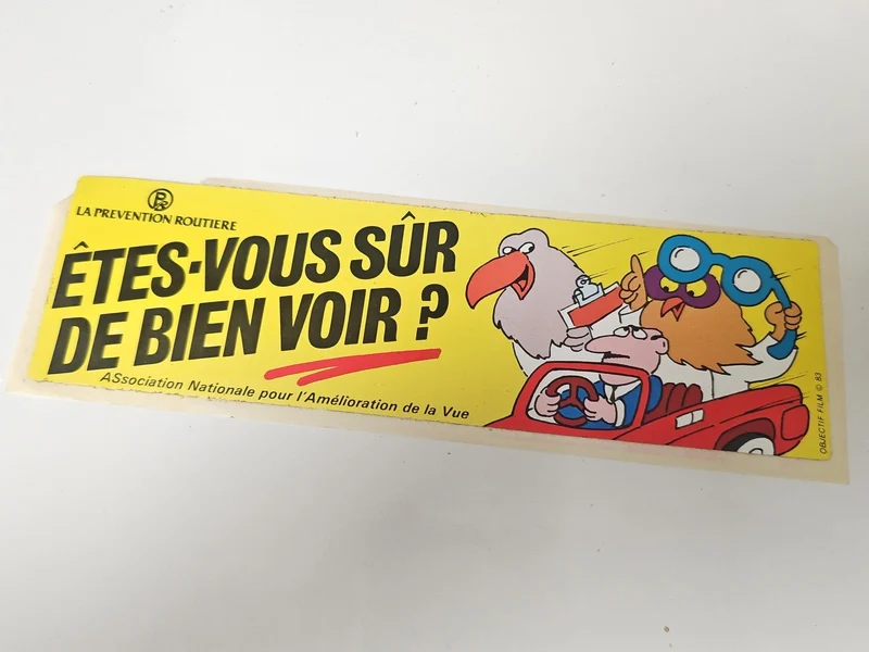 Vintage autocollant ancien Association nationale amélioration de la vue publicit