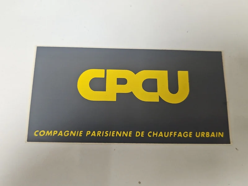 Vintage autocollant publicitaire ancien CPCU grand format rétro collection affic