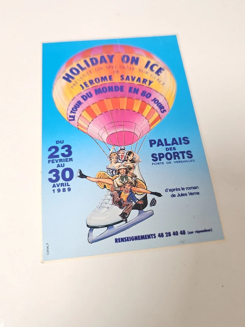 Vintage grand autocollant publicitaire Holiday on Ice ancien rétro collection