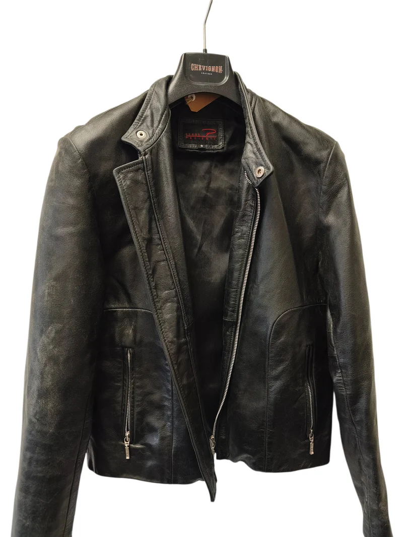 Blouson cuir vintage homme Serge Pariente S ancien veste rétro collectionneur