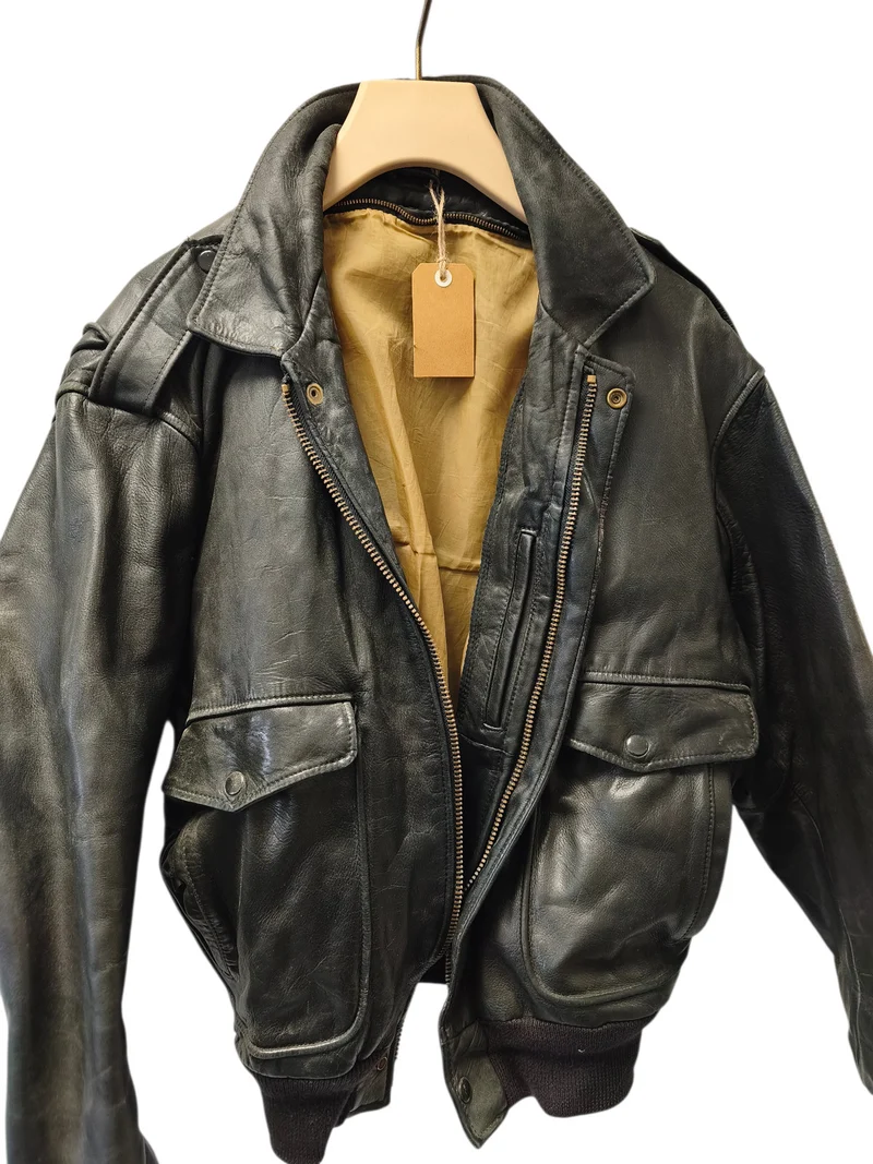 Vintage blouson homme cuir XL style perfecto ancien veste rétro motard