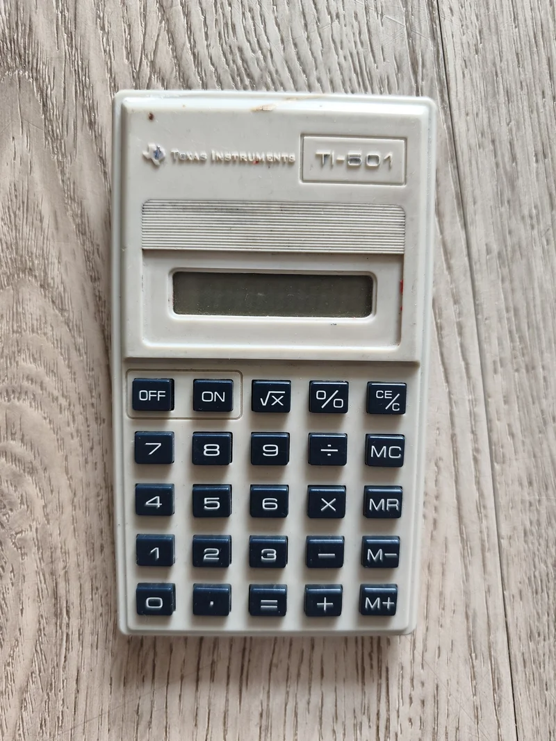 Calculatrice vintage Texas Instruments TI-501 ancienne rétro à collectionner non