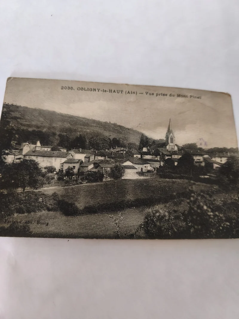 Carte postale ancienne vintage Coligny Le Haut paysage rétro collection France