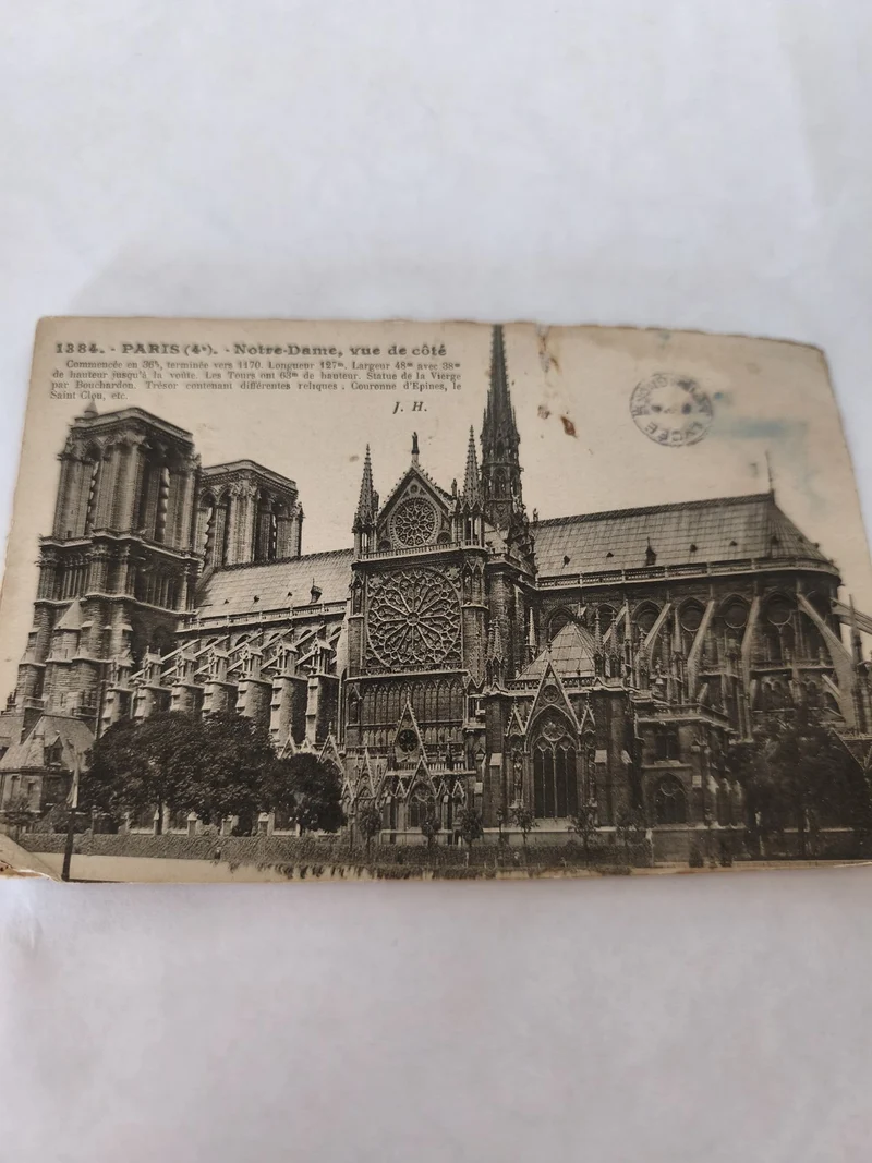Carte postale vintage Paris Notre-Dame, ancienne illustration rétro collection