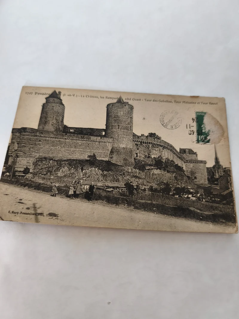 Carte postale ancienne vintage Fouchères France collection rétro papier rare