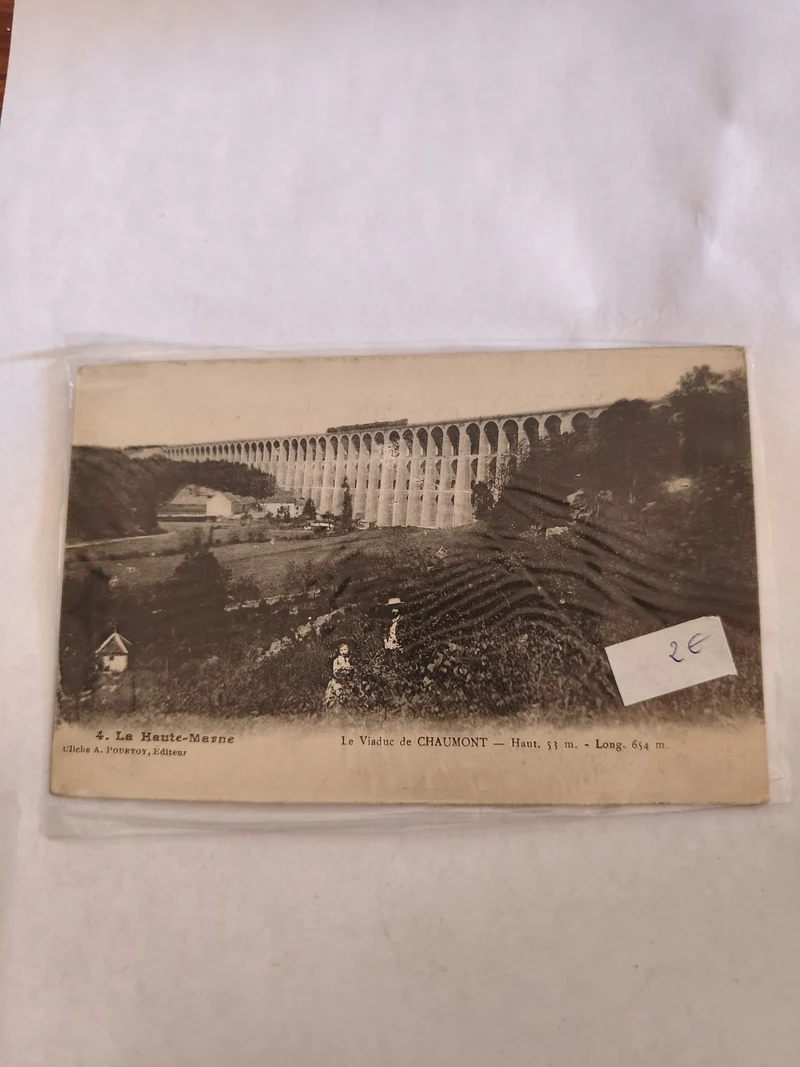 Carte postale ancienne vintage Viaduc de Chaumont rétro collection France
