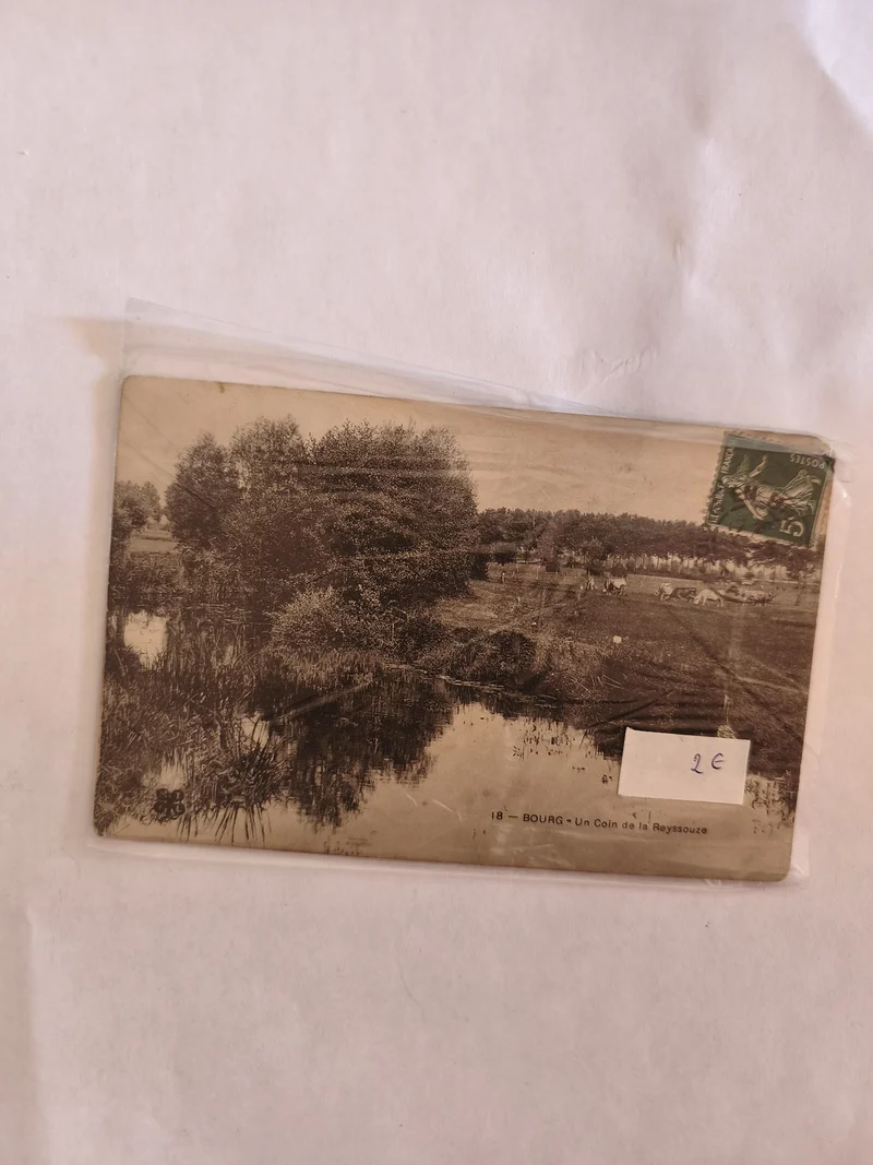 Carte postale ancienne vintage Bourg ville France collection rétro authentique