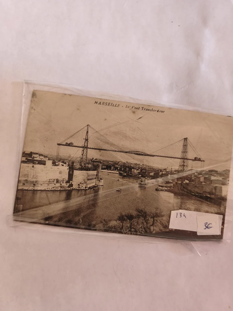 Carte postale vintage Marseille Transbordeur ancien, rétro collection France