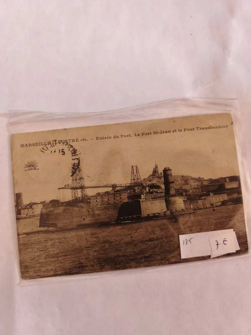 Carte postale vintage Marseille Fort Saint-Jean ancien collection rétro France