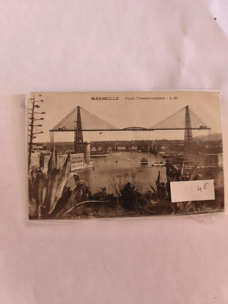 Carte postale vintage Marseille Vue Transbordeur ancien, collection rétro France
