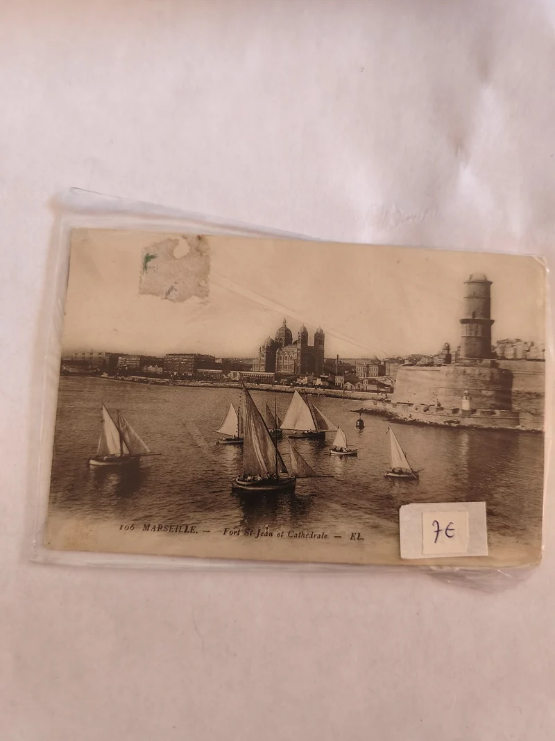 Carte postale vintage Marseille Fort Saint Jean ancien, collection rétro France