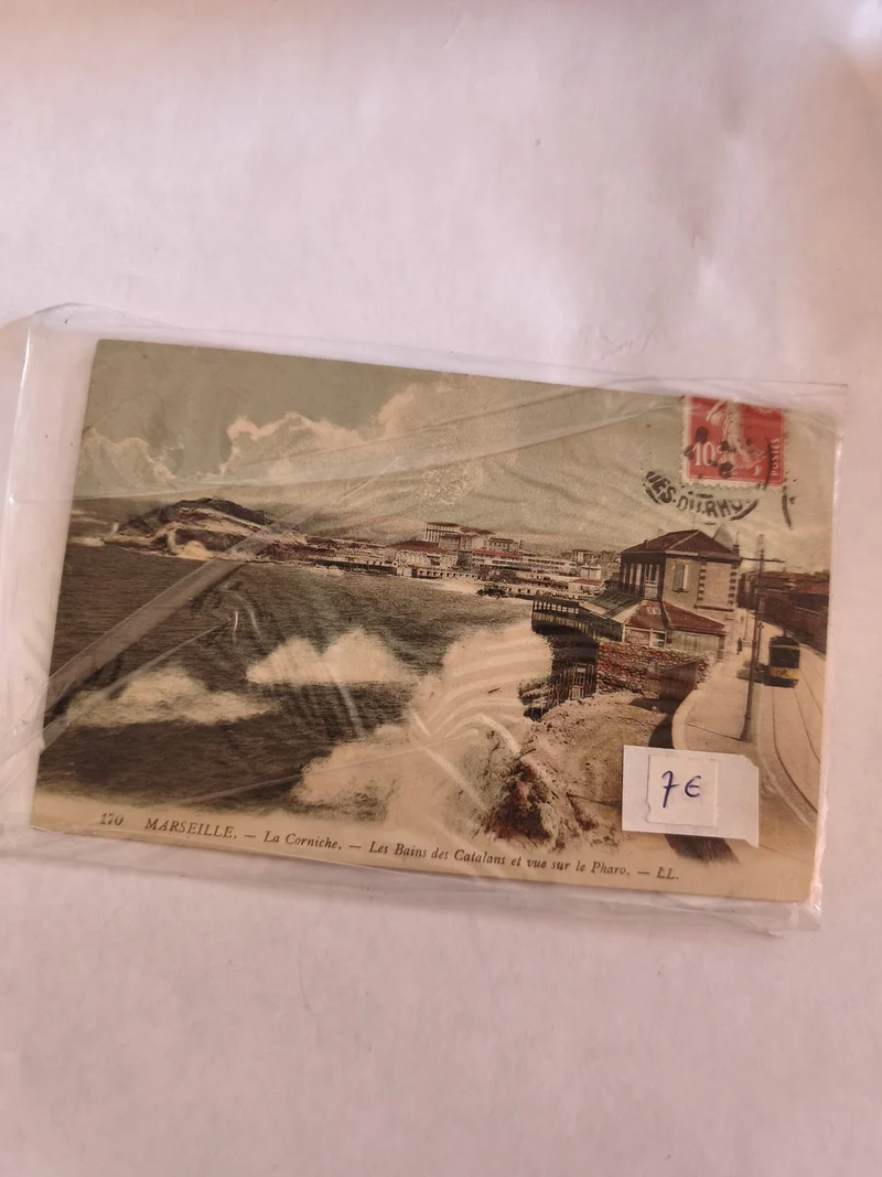 Carte postale vintage Marseille Corniche ancien visuel rétro collection France