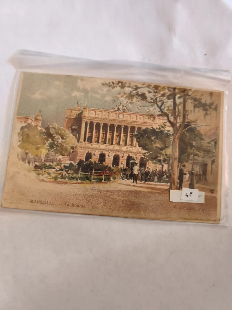 Carte postale ancienne vintage Marseille Centre Bourse collection rétro France