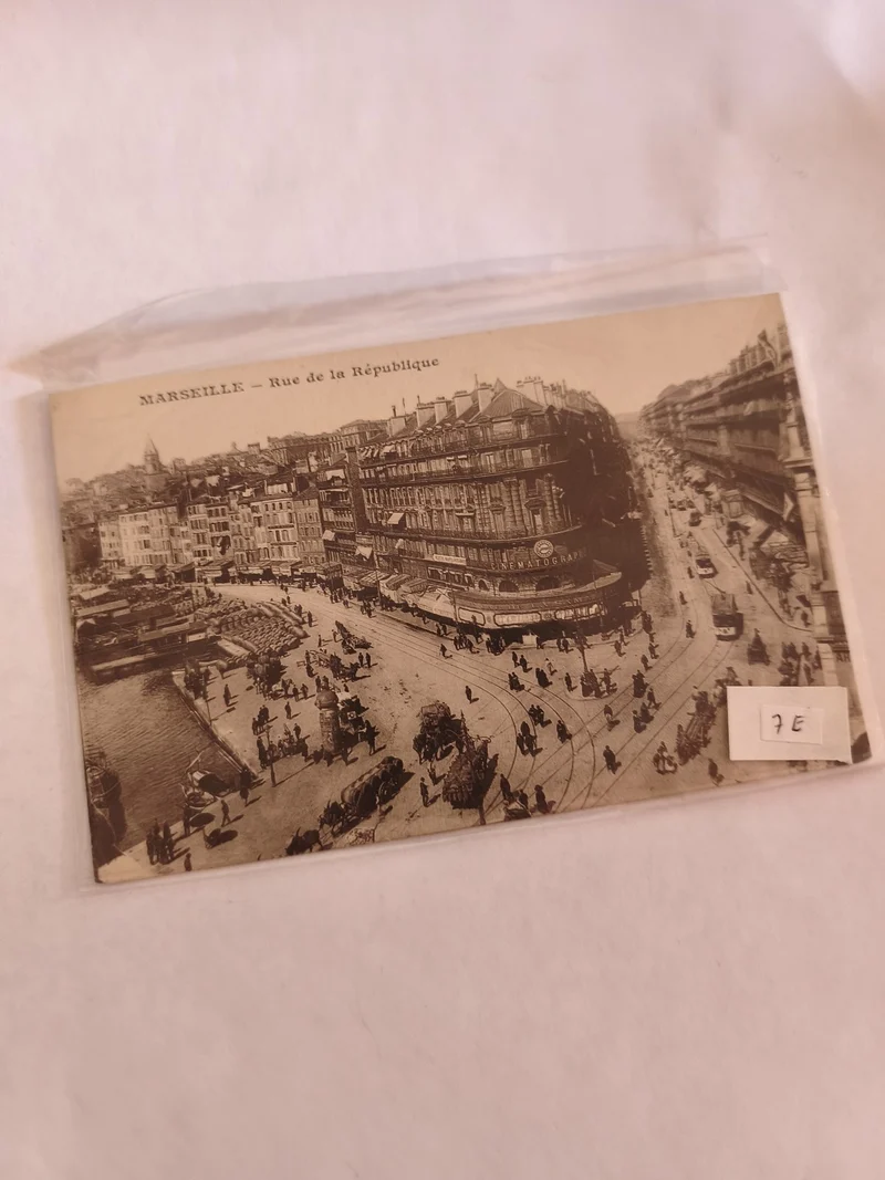 Carte postale vintage ancienne Marseille rue de la République collection rétro F