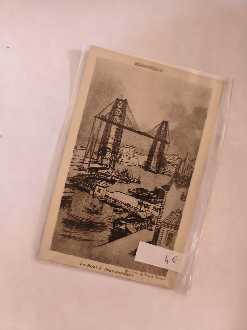 Carte postale ancienne vintage Marseille illustrée, collection rétro France