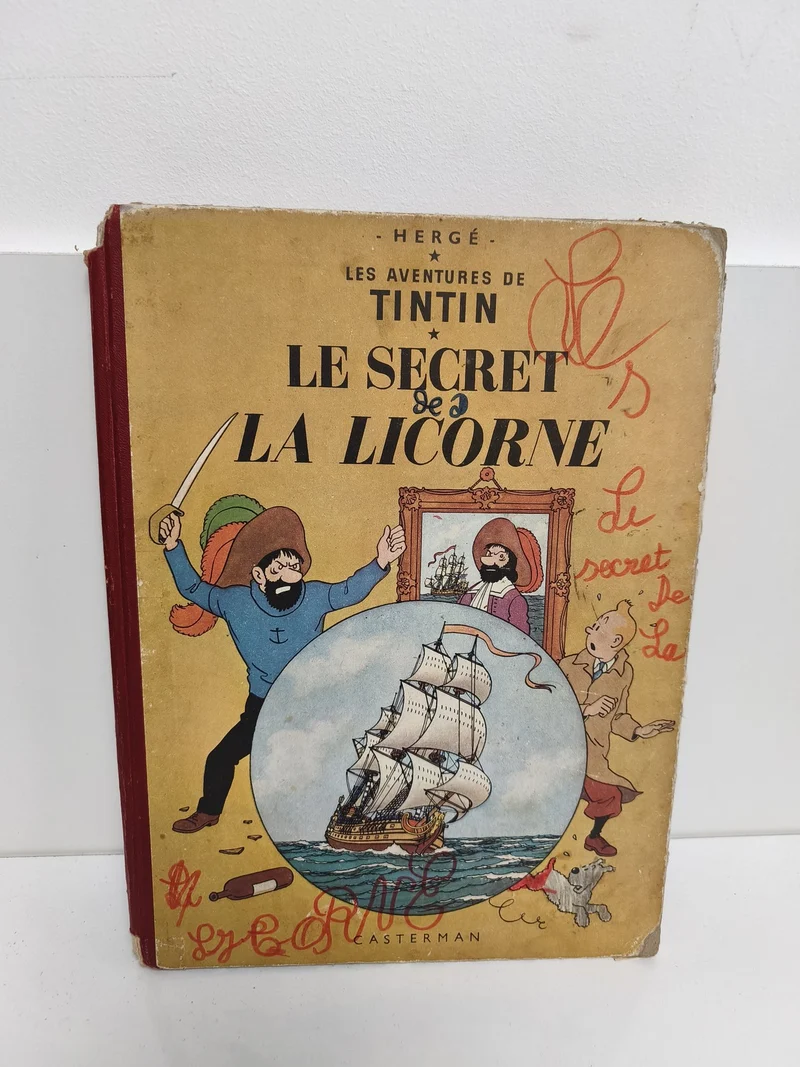 Vintage BD Tintin Le Secret de la Licorne édition ancienne 1948 collection rétro