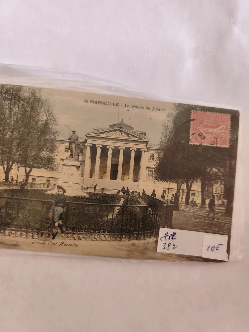 Carte postale vintage ancienne Marseille, collection rétro France, objet d'époqu