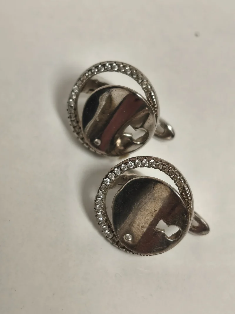 Paire de boucles d?oreilles vintage anciennes, style rétro avec strass, collecti