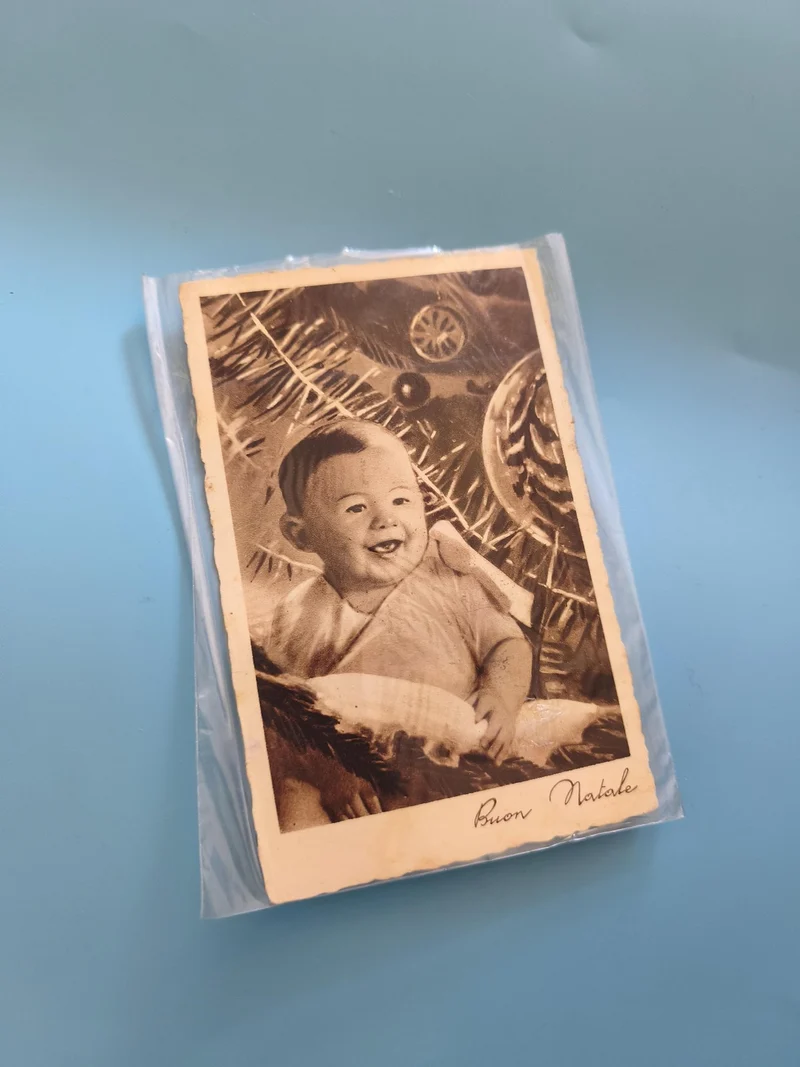 Carte postale vintage italienne ancienne, timbre et cachet époque coloniale rare
