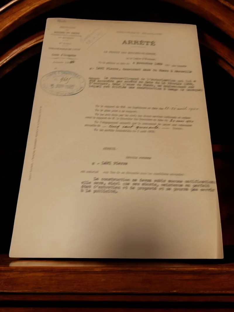 Document ancien arrêté préfectoral Bouches-du-Rhône Marseille années 1930 vintag