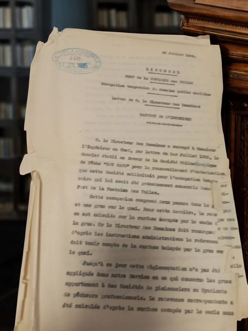 Document ancien Travaux Publics Hydrauliques Marseille 1938 vintage administrati