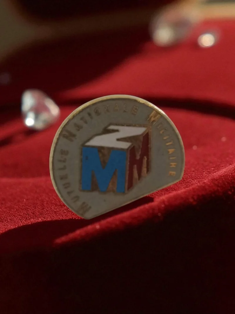 Pin's ancien Mutuelle Nationale Militaire logo vintage rétro publicité