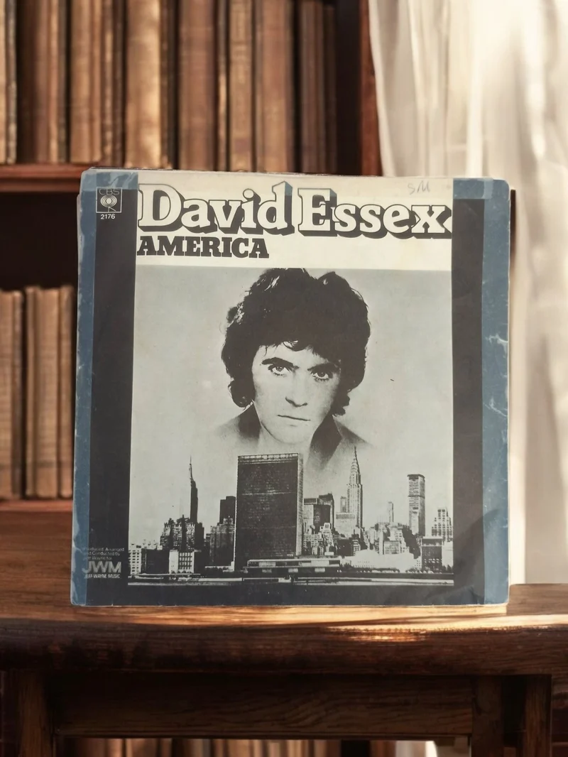 Vinyle 45 tours David Essex America CBS 2176 ancien rétro pop vintage