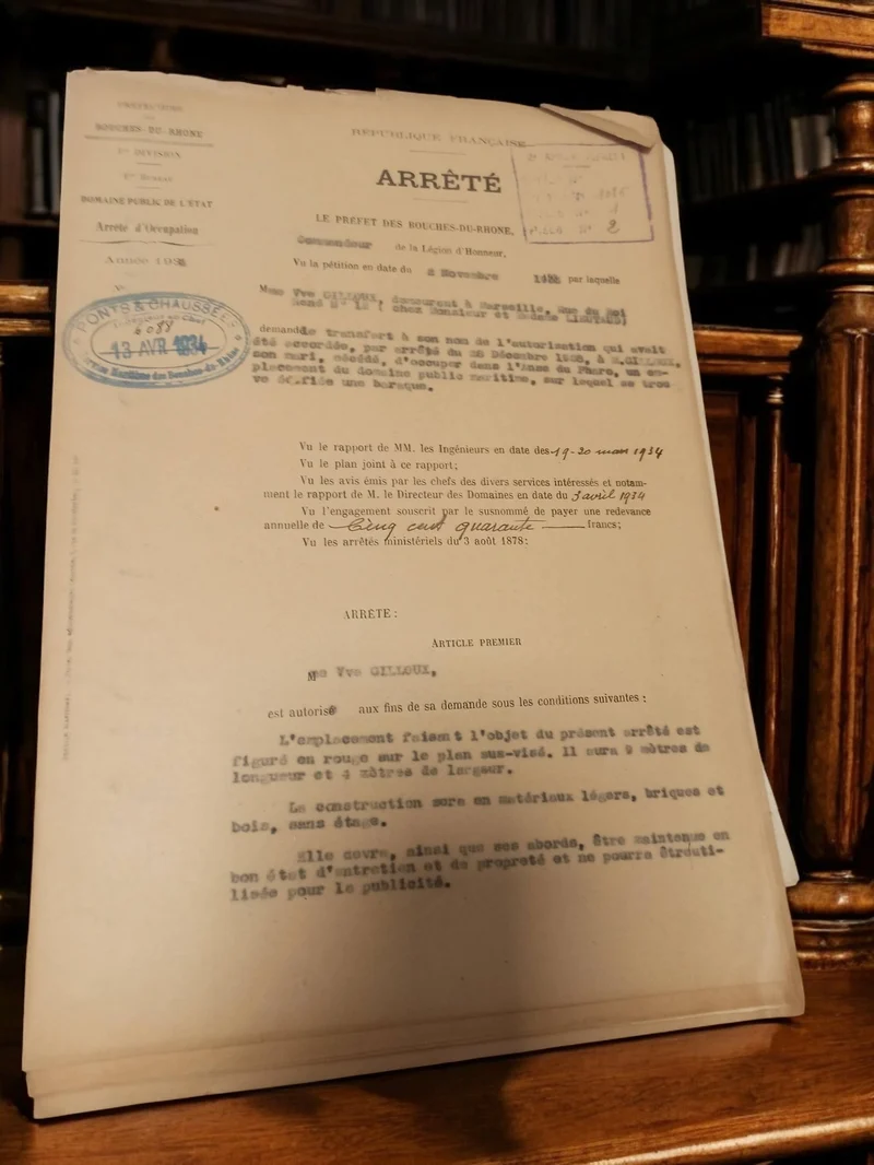 Document arrêté préfectoral Bouches-du-Rhône 1938 vintage Marseille ancien