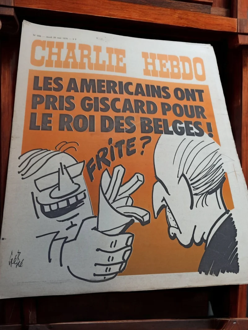 Journal Charlie Hebdo ancien 1978 satire politique couverture frite rétro vintag