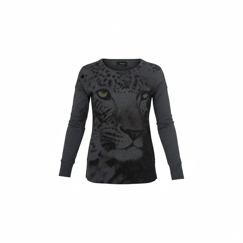 Pull léger femme The Kooples motif léopard gris taille S sweatshirt