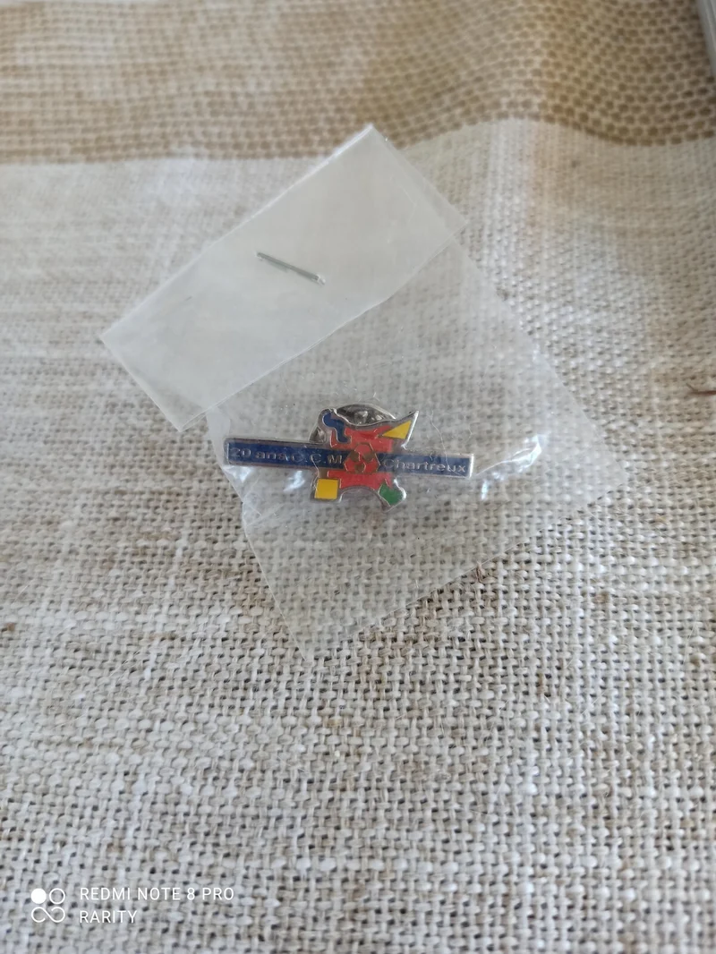 Pin's vintage Crédit Mutuel Marseille 20 ans C.M. Chartreux émaillé