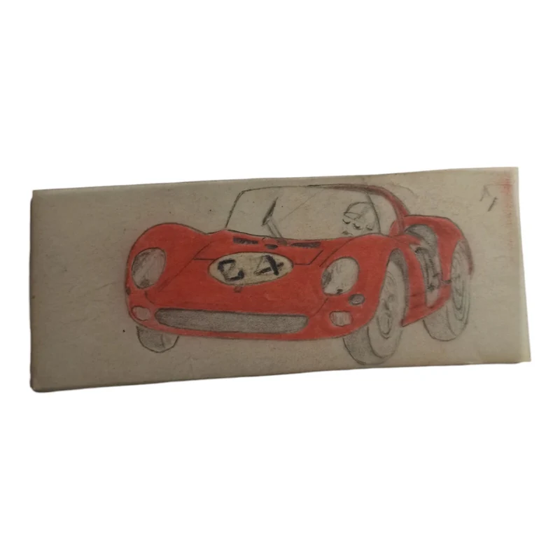 Plan dessin Scalextric Dinky Toys calque voiture rouge course 24