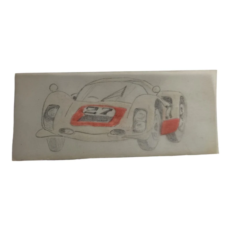 Dessin original voiture course Scalextric Dinky Toys vintage calque rare