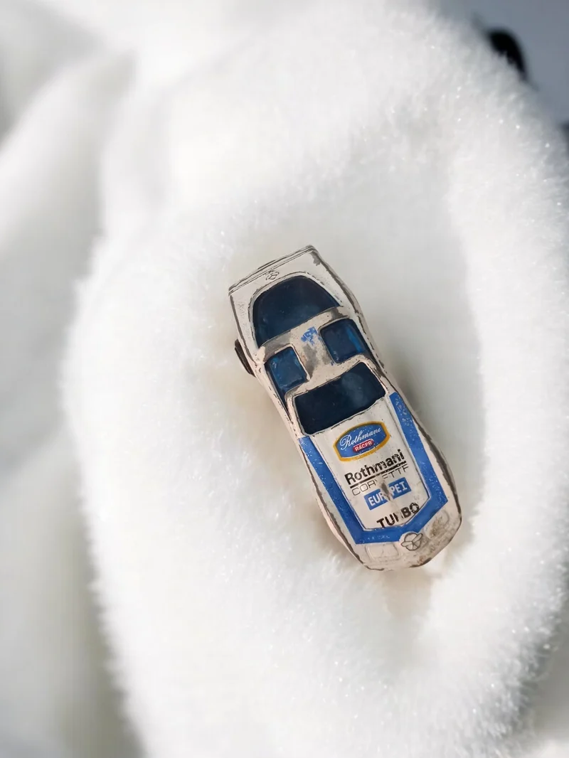Voiture miniature vintage Rothmans Opel Turbo bleu blanc ancien modèle réduit