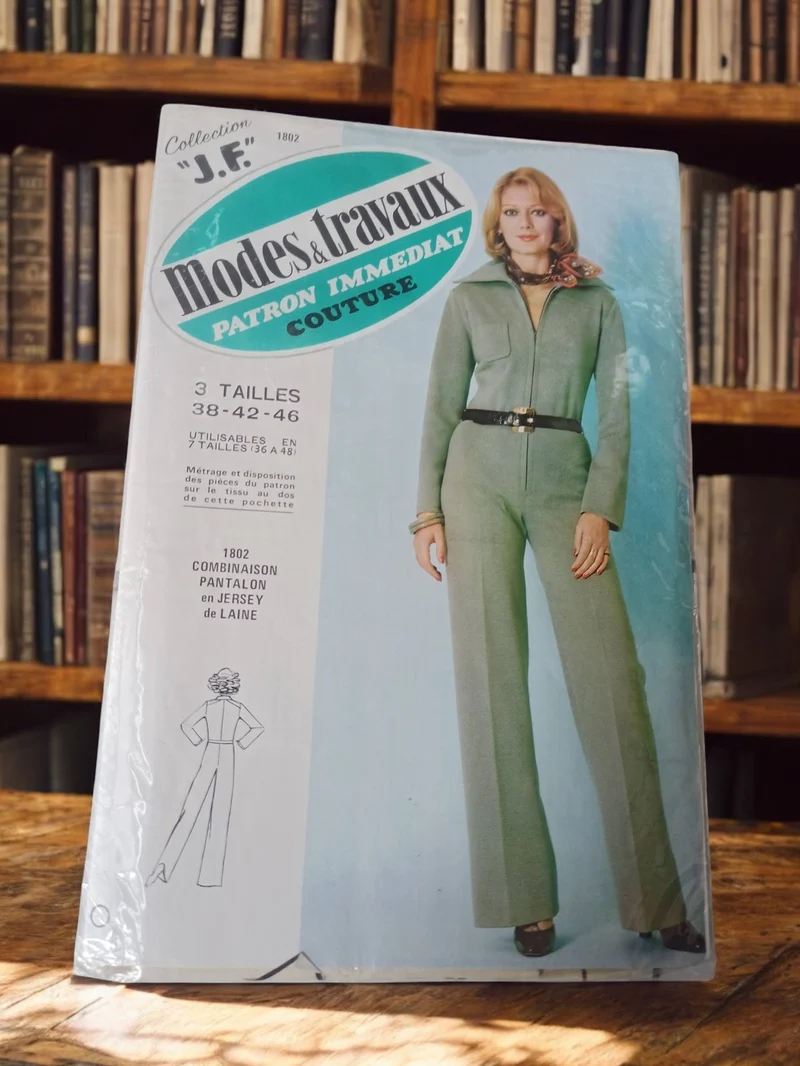 Patron couture Modes & Travaux vintage 70s combinaison pantalon laine J.F.