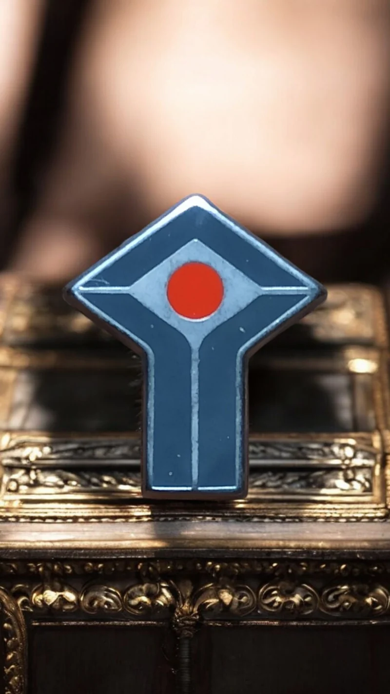 Pin's vintage forme flèche bleu rouge, modèle rare, collection, années 80