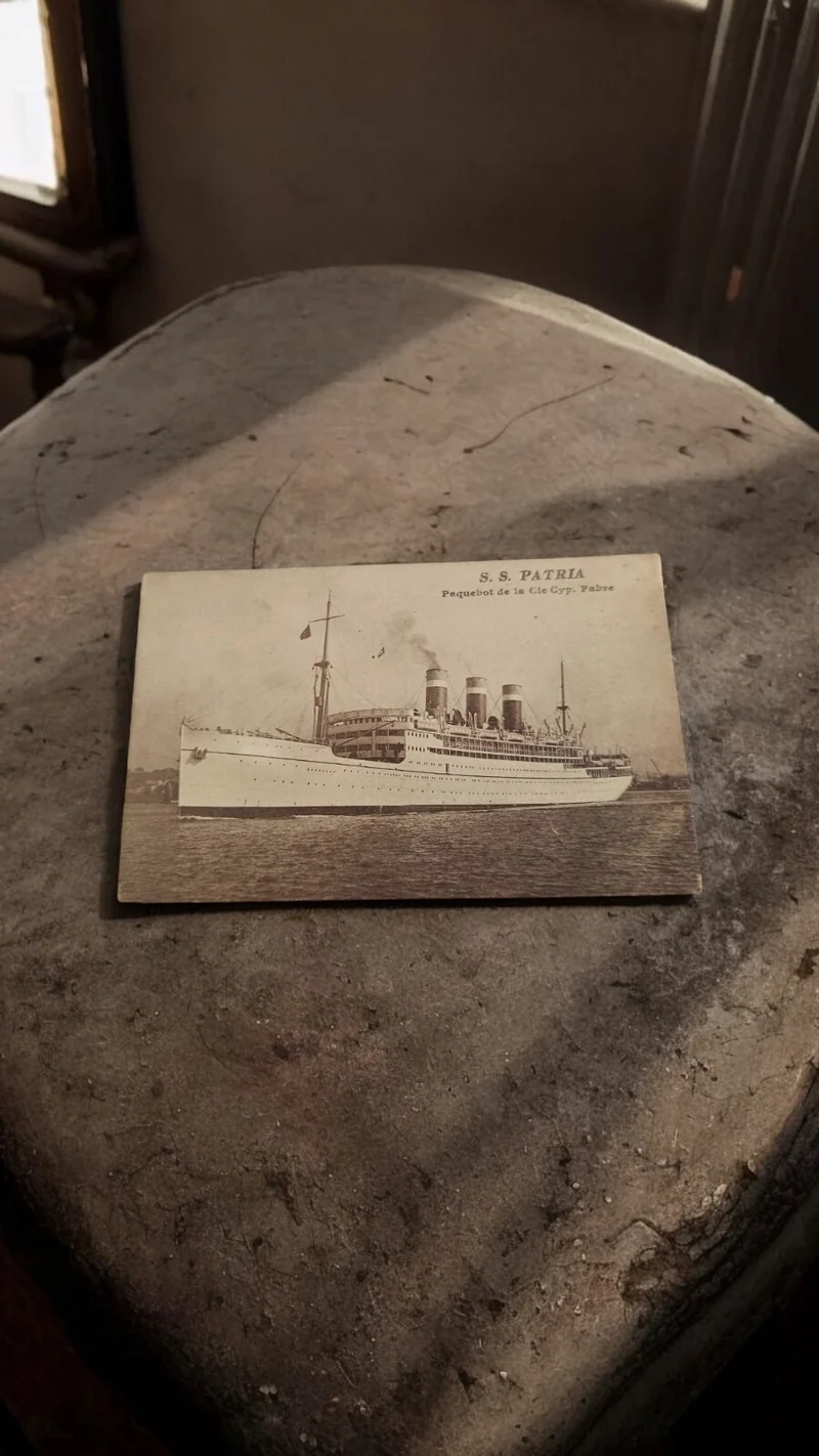 Carte postale ancienne S.S. Patria paquebot Fabre vintage maritime collection