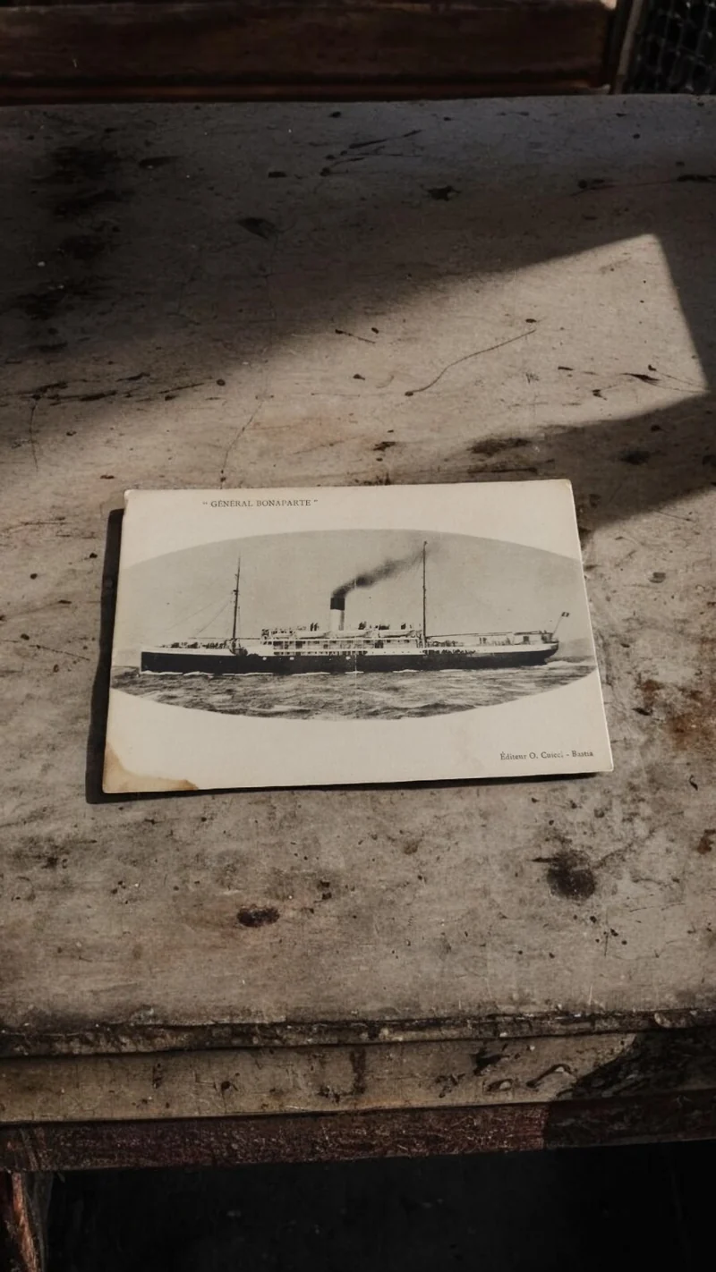 Carte postale ancienne navire Général Bonaparte Corse rare vintage