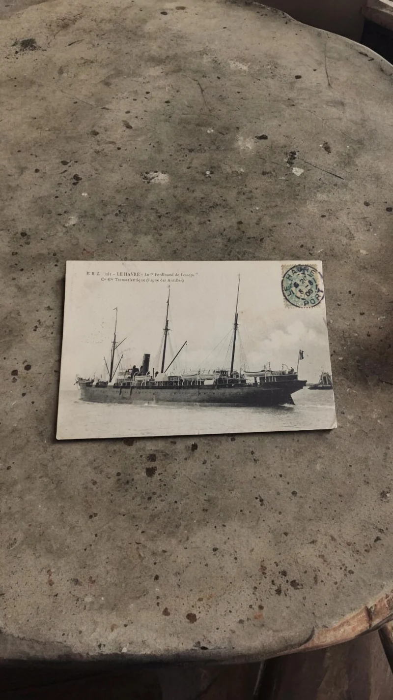 Carte postale ancienne navire Le Havre Ferdinand de Lesseps Transatlantique