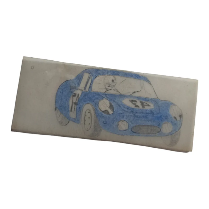 Plan de conception Scalextric Dinky Toys calque voiture course bleu 10cm